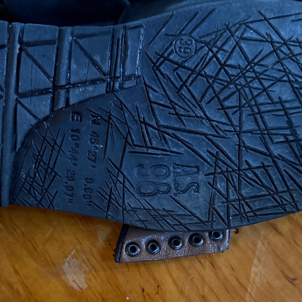 A.S.98 Women's Dark Leather Loafers with Buckle - Picture 3 of 3